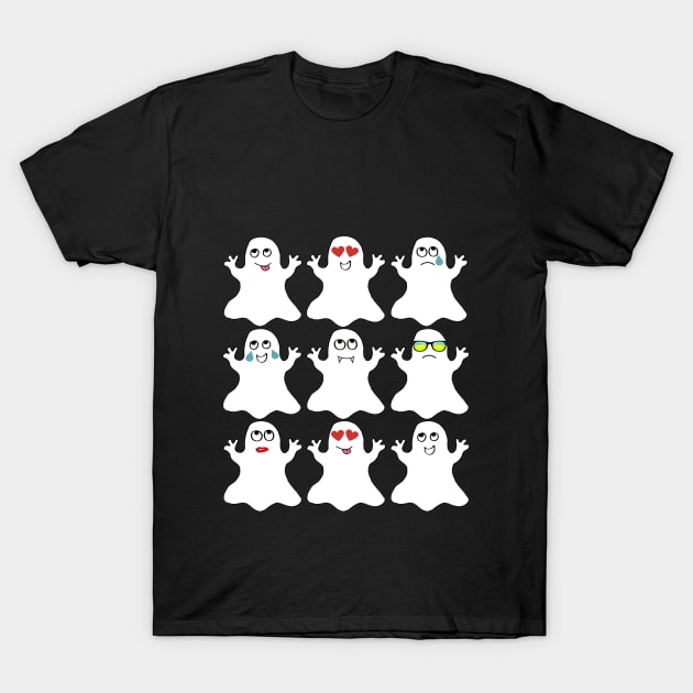 Ghost Shirt - Ghost Emoji Shirt - Halloween Ghost Shirt T-Shirt by stacyc64